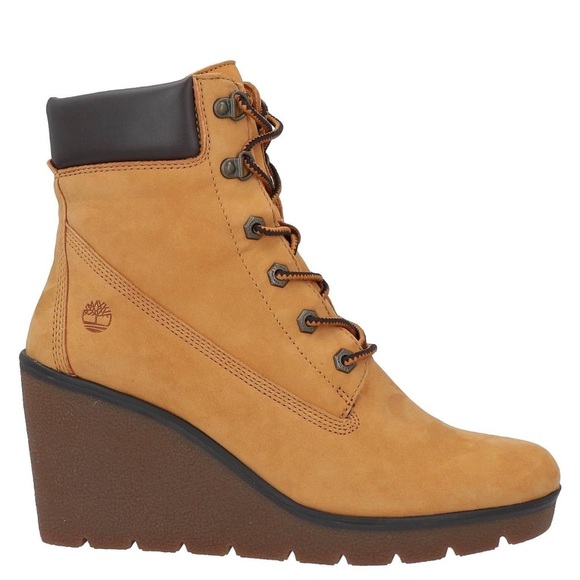 Timberland limited edition Women's Camel Wedge Ankle Boots Like New NO Box - Picture 1 of 14